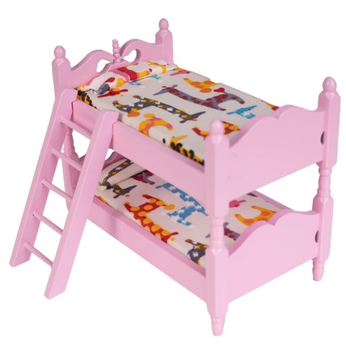 Birostiana Miniature Dollhouse Accessories Miniatures Furniture Wood Bunk Bed Mini Toys DIY Decor Ornament fo Dollhouse Bedroom Party Kit (Giraffe)