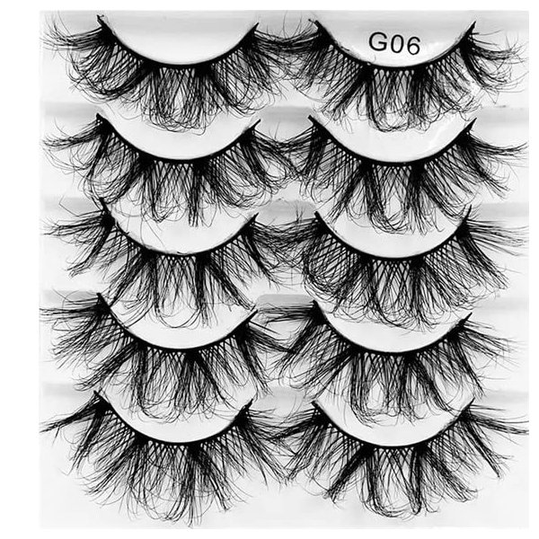 5 Pairs 8D Faux Mink False Eyelashes Dramatic Volume Fuffy Lashes Wispy Thick Long Eye Lashes