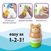 Sun-Easy Sunscreen Applicator, Refillable Roll-On with Sponge for Kids and Babies, Fun, Fast and Mess-Free application, Holds 100 ml, Bear/Green Cap