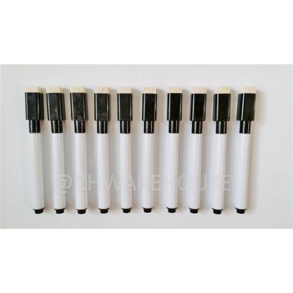 New 100 Pieces Dry Erase Markers with Eraser & Magnet, Low-odor, Black