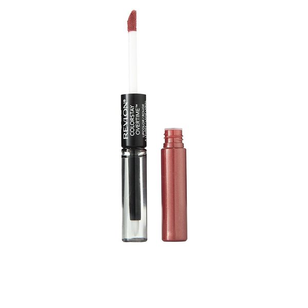 Revlon Liquid Lipstick with Clear Lip Gloss, ColorStay Face Makeup, Overtime Lipcolor, Dual Ended with Vitamin E in Plum / Berry, Everlasting Rum (370), 0.07 oz