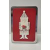 Hallmark Holiday Cards Tin Box Set of 12 Die Cut Santa Claus Silver Red