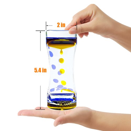 OCTTN Liquid Motion Bubbler Timer Set of 6 Great Desktop Liquid Timer for Fidget Toy, Rainbow Water Timer for Autism, Activity, Drip Oil Motion Bubble Toy Sensory Play for Office Home Desktop