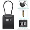 ORIA Key Lock Box, 4 Digit Combination Lock Box, Key Safe Box with Removable Chain for Indoor Outdoor Use, Black