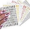 Number Nail Art Stickers, Luxury 3D Laser Nail Decals Self Adhesive Nail Art Stickers for Women Girl Nail Decorations 6 Sheets