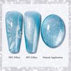 Imtiti Deep Sky Blue Color Gel Nail Polish,0.5fl oz Holographic 9D Cat eyes Glitter Magnetic Gel Polish UV Gel Nail Polish with Magnetic Stick for Nail Salon
