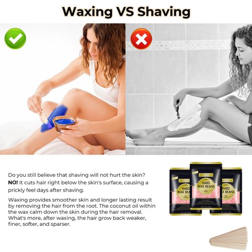 Keethem Wax Beads for Hair Removal, 10.5oz Hard Wax Beans Coarse Hair Waxing Beads for Face, Eyebrow, Bikini Brazilian for Women Men with 10 Applicators (3 pink)