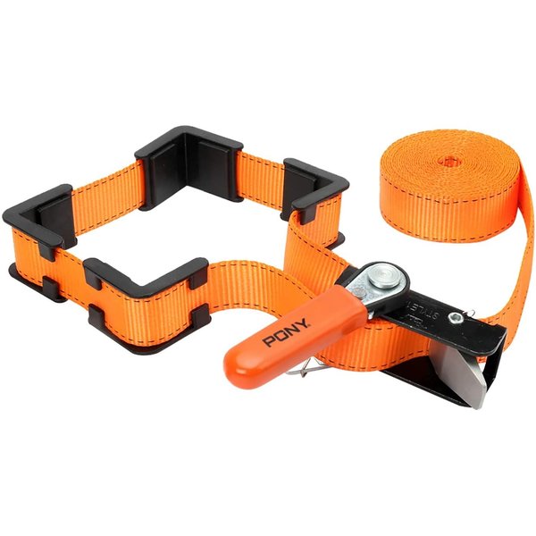 Pony Jorgensen 1215 Adjustable Band Clamp for Woodworking and Framing, 15-Foot Strap, Self-locking Ratcheting Handle