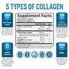 Premium Multi Collagen Peptides (Types I, II, II, V, X) - Collagen Pills for Skin Care, Hair Growth, Nails & Joints - Vitamin C, Hyaluronic Acid, Biotin, Gluten Free - 120 Collagen Capsules