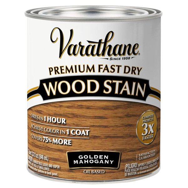 Rust-Oleum 262014 Varathane Premium Fast Dry Wood Stain, 32-Ounce, Golden Mahogany, Quart