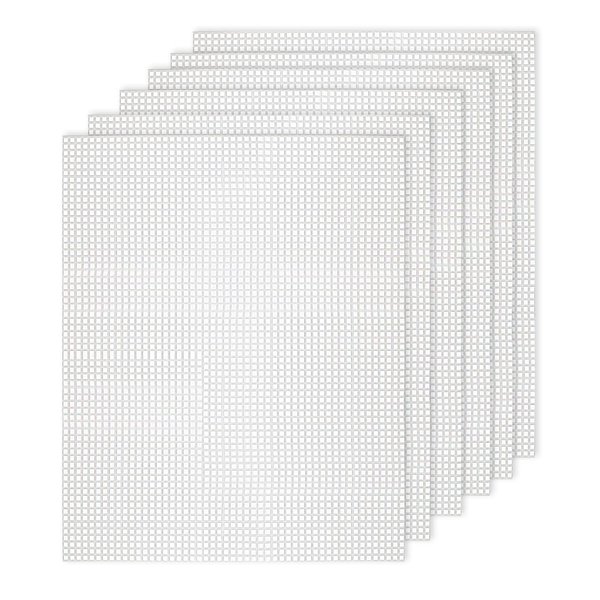 6 Pieces 7 Count Plastic Mesh Canvas Sheets for Embroidery, Acrylic Yarn Crafting, Knit Crochet Projects