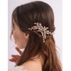 BERYUAN Dainty Crystal Rhinestone Hair Comb Rose Gold Wedding Hair Side Comb Teardrop Rhinestone Headpiece Bridal Hair Comb Crystal Wedding Hair Accessories for Brides Bridesmaid