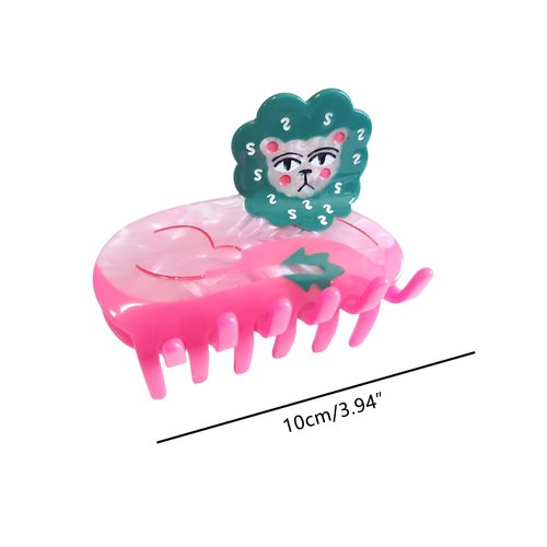 Generic Pink Lion Hair Clip,Acetate Claw Clip for Women,Women Hair Accessories, 1 Count (Pack of 1)