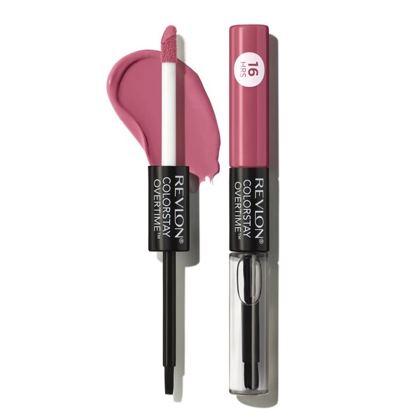 REVLON Liquid Lipstick with Clear Lip Gloss, ColorStay Overtime Lipcolor, Dual Ended with Vitamin E, 220 Unlimited Mulberry, 0.07 Fl Oz (Pack of 1)