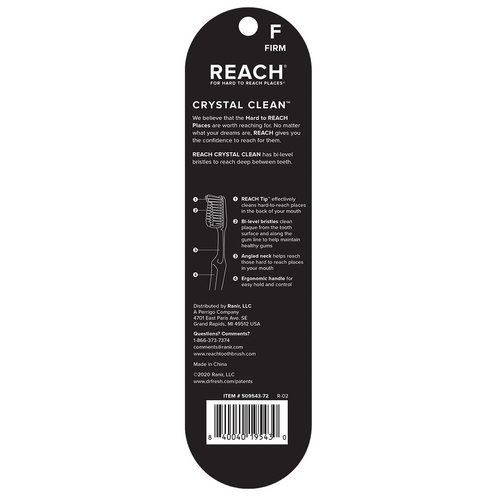 REACH Crystal Clean Firm Adult Toothbrush, 1 ea - Colors May Vary (Pack of 12)