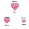 56Pcs Heart Balloon 6Pcs 18inch 20Pcs 10inch 30Pcs 5inch Pink Heart Foil Balloon for Wedding Bridal Shower Anniversary Valentines Day Engagement Marriage Graduation Party Decorations Supplies