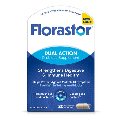 Florastor Probiotics for Digestive & Immune Health, 20 Capsules, Probiotics for Women & Men, 1 Probiotic Worldwide, Flush Out Bad Bacteria & Boost The Good with Our Strain Saccharomyces boulardii