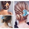 4 PCS Flower Hair Pins Pink Hair Pins Set Embellished with Pearls Beautiful Hair Pins Floral Hair Pieces Headpieces Flower Decorative Hair Jewelry Accessories for Women and Girls