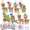 Winlyn 24 Sets Christmas Craft Kits Winter Crafts DIY Xmas Reindeer Ornaments Decorations Festive Foam Stickers Christmas Arts and Crafts for Kids Holiday Home Classroom Art Activities Party Favors