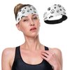 OTVEE Black Gray Dog Paw Print Headband for Women, Elastic Headwraps Hair Band Sweatband