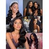 Seamless Clip in Hair Extensions Human Hair,Clip ins Real Human Hair Black Women,Human Hair Clip in Extensions, Body Wave 110g 14 Inch Natural Black Ultra-thin 0.5mm PU Weft,100% Remy Hair Extensions