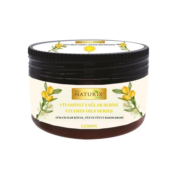 Hand Face and Body Cream with C Vitamin Lemon | Nourishing Care Normal to Dry Skin Lotion | Intensive Moisturizer Cream