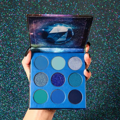 Docolor Eyeshadow Palette 9 Colors Gemstone Shadow Palette Highly Pigmented Mattes Shimmers Naked Smokey Glitter Cream Colorful Powder Blendable Long Lasting Waterproof Makeup Palette-Blue