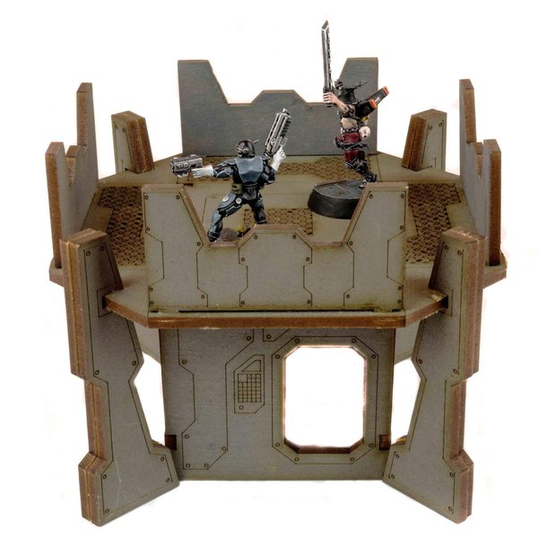 War World Gaming Industry of War Firing Position Tower – Pre-Painted – 28mm Wargaming Terrain Model Diorama Scenery Sci-Fi Battle Tabletop Warfare Destroyed Wargame RPG Tactics