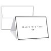 "Happy New Year" Greeting Cards and Envelopes, Minimalist Border Christmas, Xmas, New Year Greetings, Invitations, Thank You's, Small Business, Gift and Presents – 25 per Pack – 5" x 7" (A7 Size)