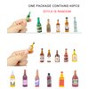 Dong Huang 40pcs Miniature Mini Fake Beer Bottles Toys, Mixed Wine Drinks Decoration Beer Glass Model, Beer Can Beer Bottle Models for Fairy Garden Pub Bar Dolls House Tableware Decoration