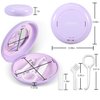 Retainer Case with Mirror and Adjustable Vent Holes, Cute Slim Aligner Case Compatible with Invisalign, Night Mouth Guard Case, Retainer Holder with Retainer Remover Tool, Chew & Brush, Purple