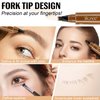 Generic Eyebrow Pen, 2024 New 3D Waterproof Microblading Eyebrow Pencil, Magical Upgraded Eye Brow Pencils with 4 Fork Tip & Spoolie Brush for Hair - Light Brown