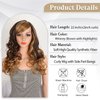 Liyouda Honey Blond Wig Long Curly Honey Blonde Wigs with Bangs for Black Women Wavy Wig with Bangs Highlight Blonde Side Part Wig Glueless Synthetic Wig with Bangs for Women (Mix Honey and Blond Wig)