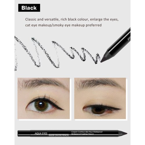 LYSdefeu Gel Eyeliner-3Pcs Black Waterproof Smudge-proof Matte Gel Eyeliner Pencil, Fade-Proof Eye Liner Pen Soft Smooth Easy-to-Sharpen Pencil for Women Cat Eye/Smoky Eye Makeup, Valentine's Day Gift