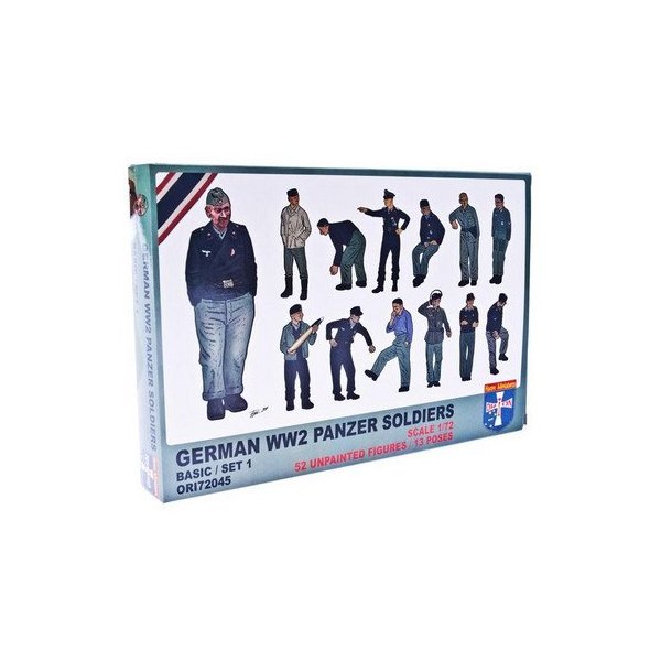 Orion Plastic Model Figures WWII German Panzer Soldiers, Set 1 1/72 72045