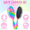 Girls Detangling Brush for Curly, Wet/Dry, Thick Hair - Pain-Free Brushing for Women (Rainbow Unicorn)