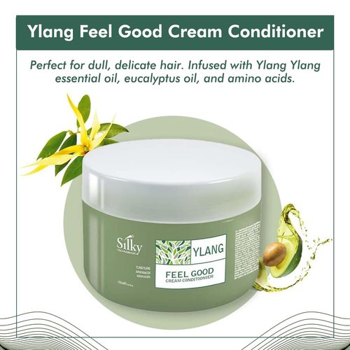 SILKY Technobasic Ylang Rinse Out Cream Conditioner - Deep Conditioner for Dry Damaged Hair Infused with Essential Oil for Moisture and Health - Sulphate and Paraben Free Conditioner 250ml