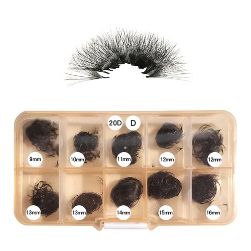 Veritee Lash Extensions 20D 1000 Fans Handmade Pinching Fans Mix Lengths 9-16mm Thickness 0.03 Premade Cashmere Mega Volume Eyelash Matte Black Thin Base Promade Loose Fans Lash Extensions