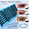 FOINEMYED 21 Pairs False Eyelashes 3 Styles Mixed Strip Lashes 18-25mm Fluffy Eyelashes Pack 8D Volume Super Soft Faux Mink Lashes D Curl Eyelashes