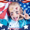 AOYOO Fourth of July Decorations Temporary Tattoos America Giltter Tattoos, USA Flag Let's get LIT All American girl Independence/Memorial Day Decorations, Red and Blue Patriotic Party Supplies