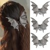 3Packs Bat Hair Clips Halloween Claw Clips Cute Hair Jaw Barrettes Metal Goth Hair Accessories for Women Girls (Black)