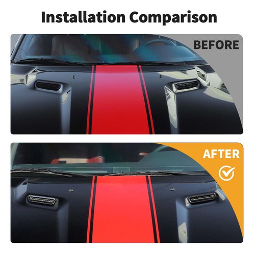 JWWY for Challenger Hood Air Conditioner Air Outlet Trim for 2009-2014 Dodge Challenger Accessories, ABS Carbon Fiber 2pcs