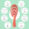 Ninabella Organic Detangling Hair Brush for Women, Men & Children - Does not Pull on Hair - Hair Straightening Brushes for Straight, Curly & Wet Hair - Unique Wave Hairbrush Red