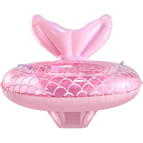 KISSHAKE Baby Pool Float, Baby Swim Float, Mermaid Baby Swimming Float, Smart Swim Trainer, Inflatable Pool Floats for Toddlers, Infant Baby Pool Toys, 2023 Upgraded Version