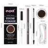 evpct Eyebrow Stamp Pencil Kit for Eyebrows, Makeup Brow Stamp Trio Kit with Waterproof Eyebrow Pencil, Eyeliner, Eyebrow Pomade, 10 Eyebrow Stencils and Dual-ended Eyebrow Brush, Kit-01# EBONY