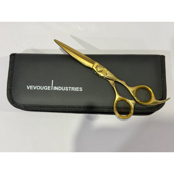 7INCHES AND 6.5INCHES PROFESSIONAL HAIR CUTTING AND THINNING SHEARS SET RAZOR EDGE BARBER SCISSORS HANDMADE SCISSORS RIGHT-HAND MADE OF HIGH CARBON STEEL (GOLDEN, 7)