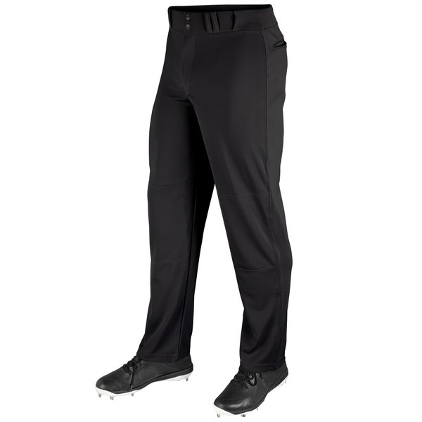 CHAMPRO Men's Standard MVP Ob Open Bottom Loose-fit Baseball Pants, Black, Medium