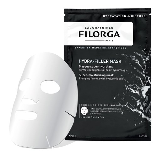Filorga Hydra-Filler Super Moisturizing Personal Skincare Face Mask, Sheet Mask With Concentrated Serum of Hyaluronic Acid and Aloe to Hydrate Skin and Boost Complexion Care, 0.81 oz.
