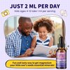 Kids Magnesium Liquid Drops-Magnesium Glycinate Liquid for Kids Supplement-w/L-theanine, Omega-3, Vitamin B6, D3 - for Sleep, Relaxation, Brain, Bones - Mixed Berry Flavor, 4 Fl Oz