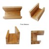 enyuwlcm 2 Pack Bamboo Wood Desktop Business Card Holder Display for Desk Sturdy Business Card Stand for Office Tabletop Counter Organizer